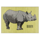 Planche À Découper Illustration du rhinocéros de Javan (Devant)