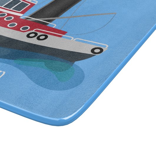 Planche À Découper Illustration d'un bateau à chalutier mignon (Coin)