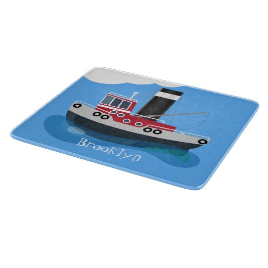 Planche À Découper Illustration d'un bateau à chalutier mignon (Coin)