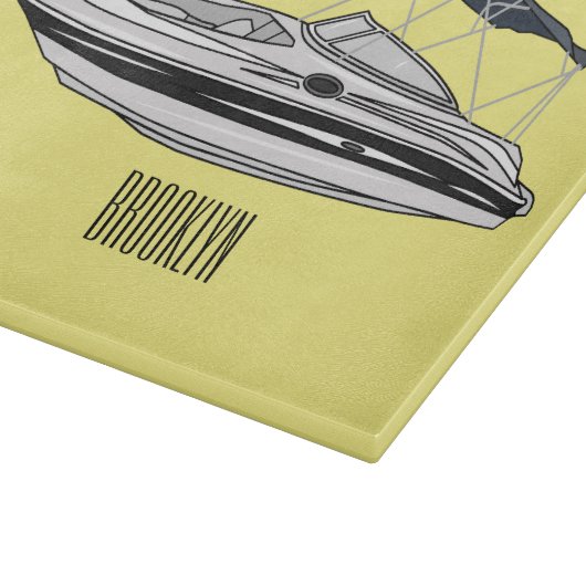 Planche À Découper Illustration d'un bateau à moteur (Coin)