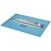 Planche À Découper Illustration d'un bateau à moteur (Coin)