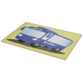 Planche À Découper Illustration d'un bus moderne bleu mignon (Coin)