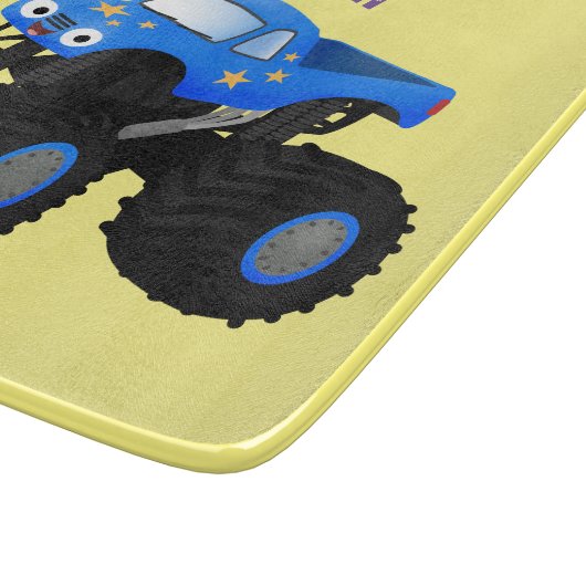 Planche À Découper Illustration d'un camion monstre bleu mou (Coin)