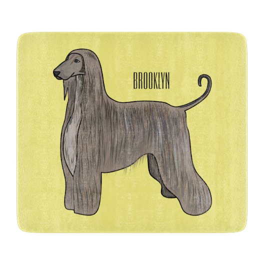 Planche À Découper Illustration d'un chien hound afghan (Devant)