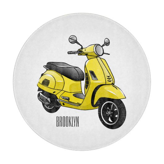 Planche À Découper Illustration d'une moto cyclable (Devant)