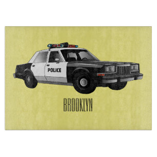 Planche À Découper Illustration d'une voiture de police