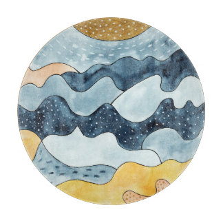 Planche À Découper Illustration minimaliste moderne du soleil doré