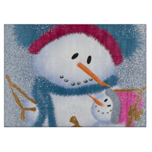 Planche À Découper Illustration SnowMomma Et SnowGirl (Devant)