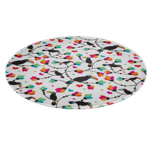 Planche À Découper illustration tropicale d'oiseau mignon de toucan