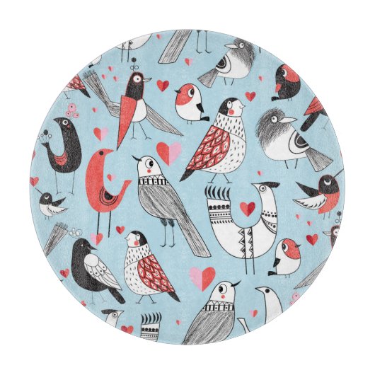Planche À Découper Illustrations amusantes d'oiseaux, graphisme sans (Devant)