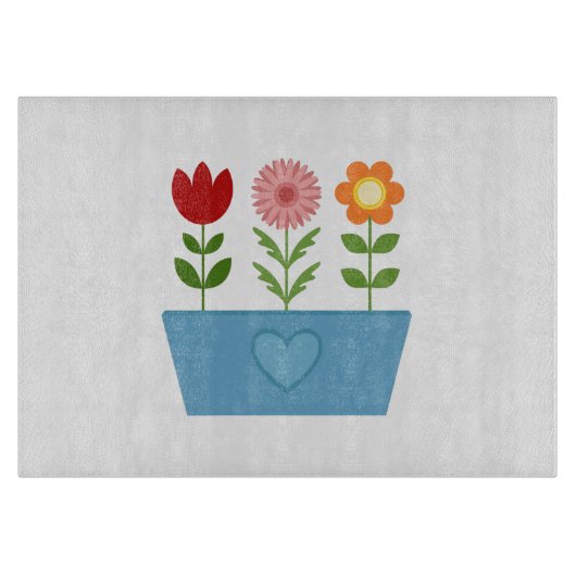 Planche À Découper Illustrations de fleurs dans une zone de fenêtre b (Devant)