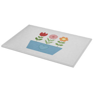 Planche À Découper Illustrations de fleurs dans une zone de fenêtre b