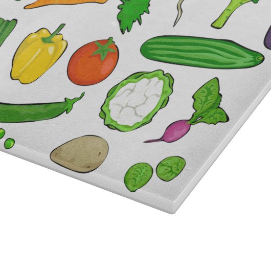 Planche À Découper Illustrations de légumes mixtes (Coin)