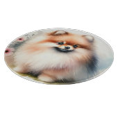 Planche À Découper Image d'aquarelle mignonne Pomeranian (Coin)