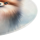 Planche À Découper Image d'aquarelle mignonne Pomeranian (Coin)