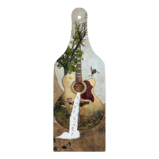 Planche À Découper Imaginaire de guitare décoré (Devant)