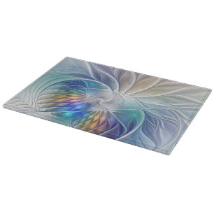 Planche À Découper Imaginaire Floral, Fleur Fractale Abstraite coloré