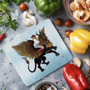 Planche À Découper Imaginaire Lion ailé de la petite fille rouge