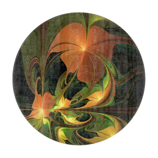 Planche À Découper Imaginaire Plante Abstrait rouille verte Brown fra (Devant)