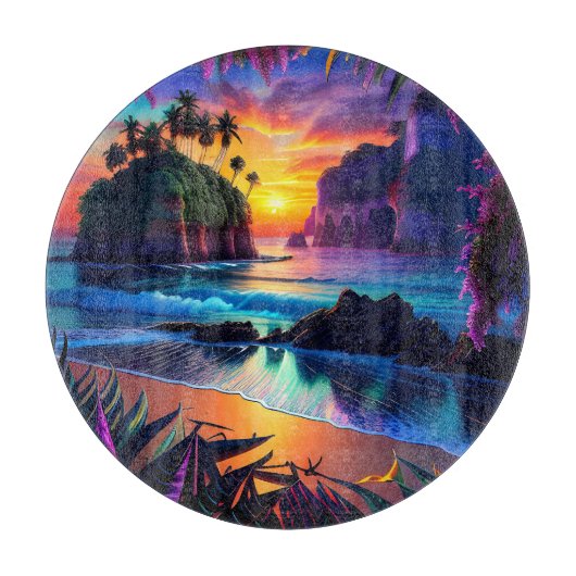 Planche À Découper Imaginaire Tropical Beach Trois (Devant)