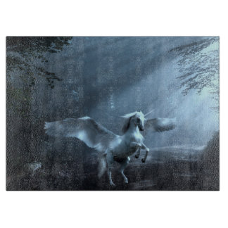 Planche À Découper Imaginaire Unicorne en forêt