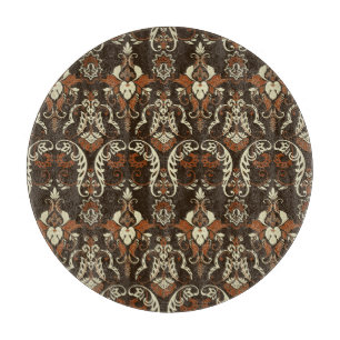 Planche À Découper Impression à damas floral : vintage sans soudure.