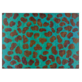 Planche À Découper Impression Brown et Turquoise dalmate (Devant)