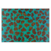 Planche À Découper Impression Brown et Turquoise dalmate (Devant)