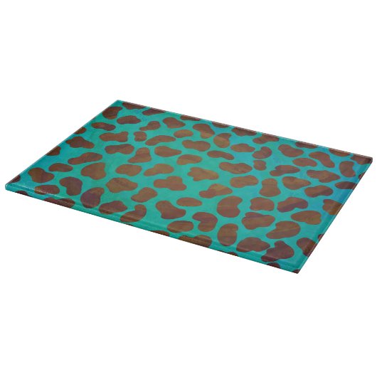 Planche À Découper Impression Brown et Turquoise dalmate (Coin)