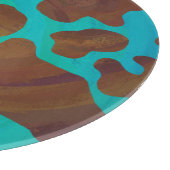Planche À Découper Impression Brown et Turquoise de vache (Coin)