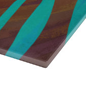 Planche À Découper Impression Brown et Turquoise Zebra (Coin)