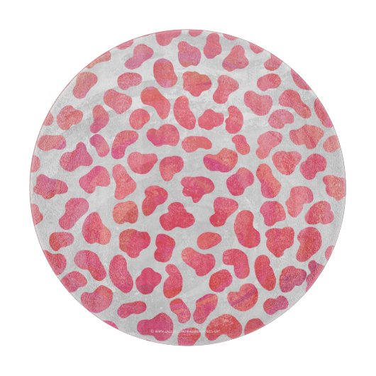 Planche À Découper Impression dalmate rose et blanc (Devant)