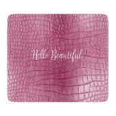 Planche À Découper Impression d'animal d'alligator rose (Devant)