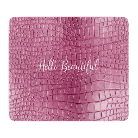 Planche À Découper Impression d'animal d'alligator rose (Devant)