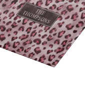 Planche À Découper Impression d'animal léopard rose avec fausse feuil (Coin)