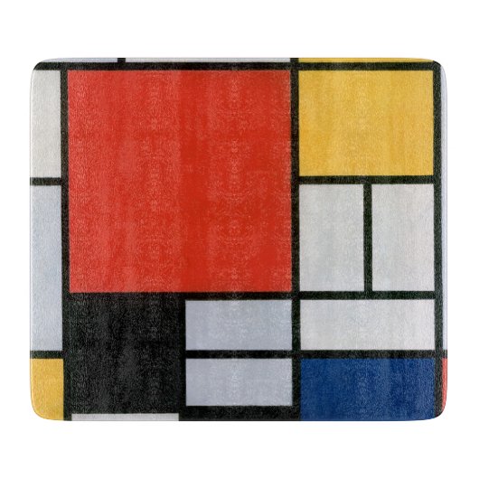 Planche À Découper Impression de composition de Piet Mondrian rouge j (Devant)
