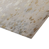 Planche À Découper Impression de cowhide métallique or | Luxueux (Coin)