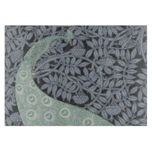 Planche À Découper Impression de paon bleu Art Nouveau vintage Verneu