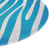 Planche À Découper Impression en bleu et blanc Zebra (Coin)