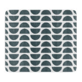 Planche À Découper Impression géométrique Abstraite bleue contemporai (Devant)