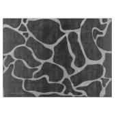 Planche À Découper Impression Giraffe noir et gris clair (Devant)