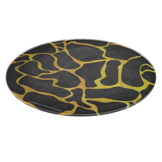 Planche À Découper Impression Giraffe noir et jaune (Coin)