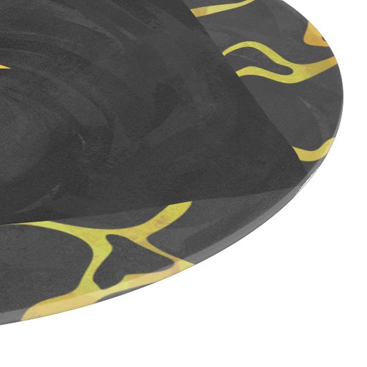 Planche À Découper Impression Giraffe noir et jaune (Coin)