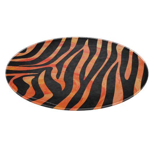 Planche À Découper Impression noire et orange Zebra (Coin)