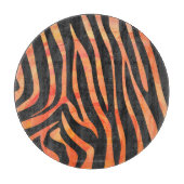 Planche À Découper Impression noire et orange Zebra (Devant)