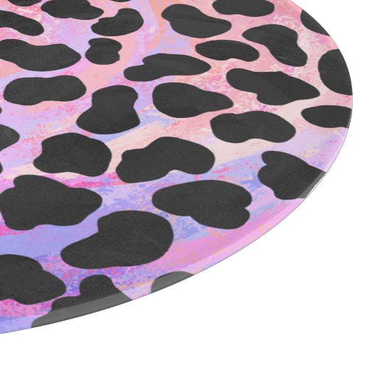 Planche À Découper Impression noire et rose dalmate (Coin)