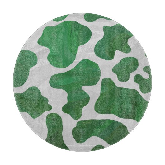 Planche À Découper Impression verte et blanche de vache (Devant)