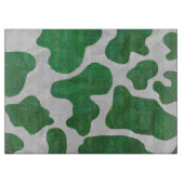 Planche À Découper Impression verte et blanche de vache (Devant)