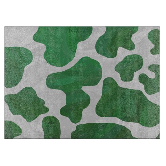 Planche À Découper Impression verte et blanche de vache (Devant)