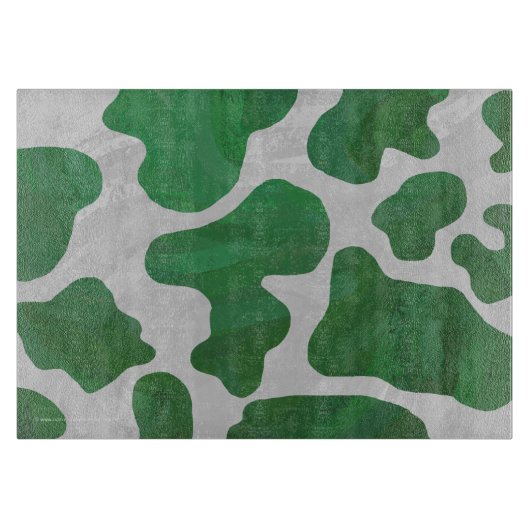 Planche À Découper Impression verte et blanche de vache (Devant)